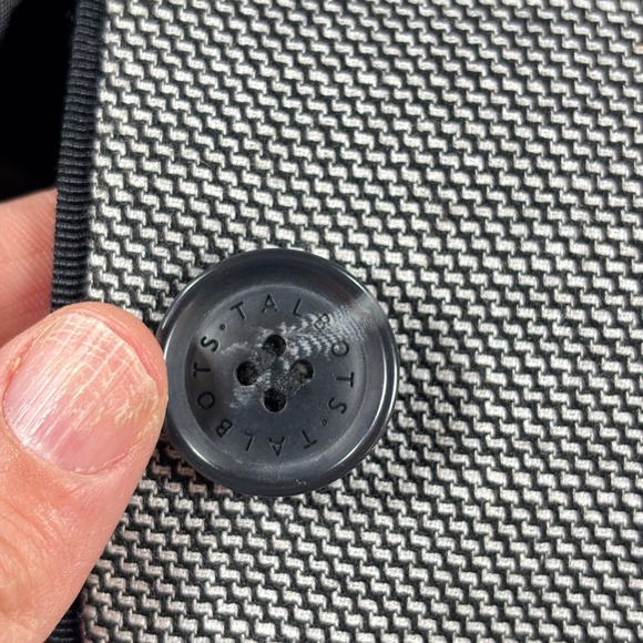 Talbots Blazer Gray Black Trimmed Houndstooth Career Jacket - Size 8 Classic - Picture 8 of 11